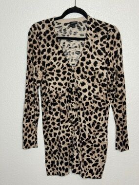 Torrid Neutral Leopard Print V Neck Cardigan Size 0X